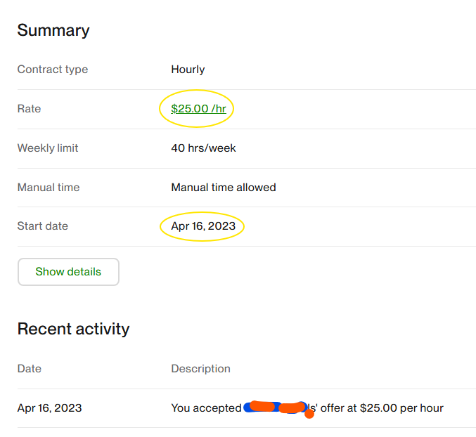 First Client Offer Job